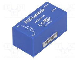 Converter: AC/DC; 15W; Uout: 15VDC; Iout: 1A; 84%; Mounting: THT