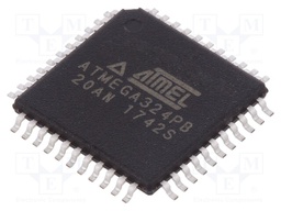 AVR microcontroller; EEPROM: 1kB; SRAM: 2kB; Flash: 32kB; TQFP44
