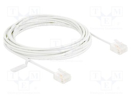 Patch cord; U/UTP; Cat: 6; RJ45 plug,both sides; 5m; PVC; white