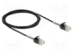 Patch cord; U/UTP; Cat: 6a; RJ45 plug,both sides; 2m; PVC; black