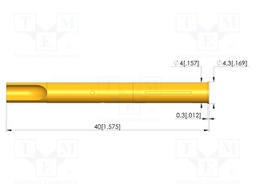 Test probe socket; gold-plated; KS-150; 40mm; test needles