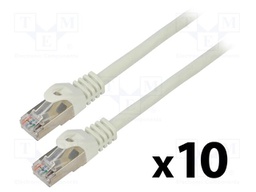 Patch cord; F/UTP; 6; stranded; CCA; PVC; grey; 0.25m; 26AWG; Cores: 8