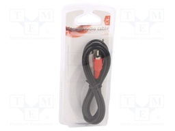 Cable; Jack 3.5mm 3pin plug,RCA plug x2; 1.5m; black; blister