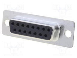 D-Sub; PIN: 15; plug; female; soldering; for cable; gold flash; 250V