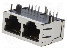Socket; RJ45; PIN: 8; Cat: 5; Layout: 8p8c; THT; angled
