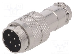 Plug; microphone; male; PIN: 8; for cable; straight