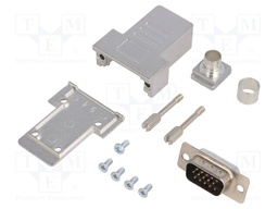 D-Sub HD; PIN: 15; plug; male; soldering; for cable; black