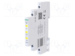 Voltage indicator; 3x230VAC; IP20; for DIN rail mounting