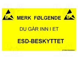 Information board; ESD,self-adhesive; 300x150mm; black,yellow