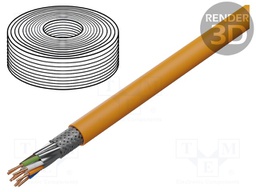Wire; S/FTP; 7; solid; 4x2x23AWG; LSZH; orange; 50m; Øcable: 7.2mm