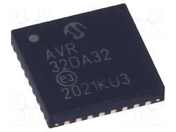 AVR microcontroller; EEPROM: 512B; SRAM: 4kB; Flash: 32kB; VQFN32
