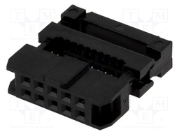 Plug; IDC; female; PIN: 10; IDC; for ribbon cable; 1mm; gold flash