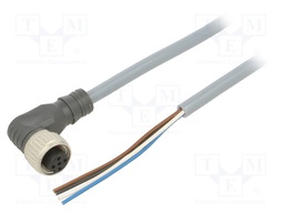 Connection lead; PIN: 4; angled; 2m; M12; 250VAC; 4A; Cores: 4; PVC