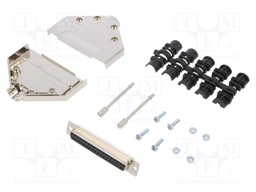 D-Sub; PIN: 37; plug; female; shielded; soldering; for cable; black