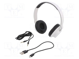 Bluetooth headphones with microphone; white; 0.02÷22kHz; 32Ω