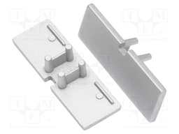 Cap for LED profiles; silver; ABS; Application: BACK10