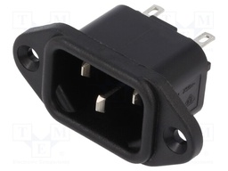 Connector: AC supply; socket; male; 10A; 250VAC; C14 (E); -40÷70°C