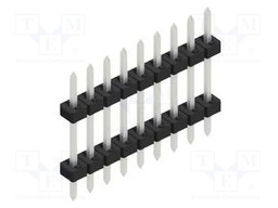 Connector: pin strips; pin header; male; PIN: 9; 2mm; THT; 1x9; 100V