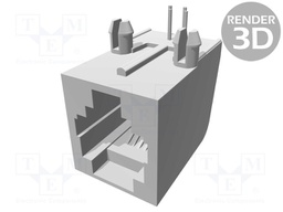 Socket; RJ11; PIN: 4; Cat: 3; Layout: 6p4c; THT; on PCBs; 16.2mm