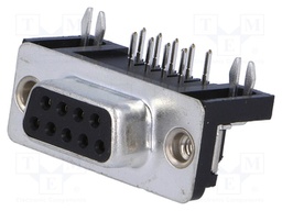 D-Sub; PIN: 9; socket; female; 7,2mm standard; Locking: screws; THT