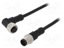 Cable: for sensors/automation; PIN: 5; M12-M12; 0.5m; plug; plug
