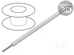 Wire; TDY; solid; Cu; 0.5mm2; PVC; white; 150V; 500m