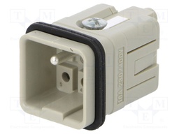 Connector: HDC; male; CQ; PIN: 6(5+1); 5+PE; size 21.21; 16A; 400V