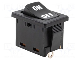 ROCKER; SPST-NO; Pos: 2; ON-OFF; 8A/250VAC; black; none; Body: black