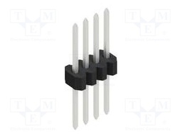 Connector: pin strips; pin header; male; PIN: 4; 1.27mm; THT; 1x4