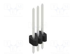 Connector: pin strips; pin header; male; PIN: 3; 1.27mm; THT; 1x3