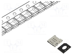 Connector: for cards; Nano SIM; push-push; SMT; PIN: 6