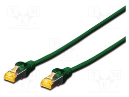 Patch cord; S/FTP; 6a; stranded; Cu; LSZH; green; 0.25m; 26AWG