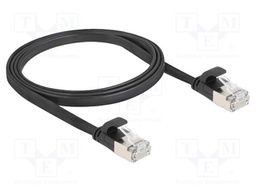 Patch cord; U/FTP; Cat: 6a; RJ45 plug,both sides; 1m; PVC; black