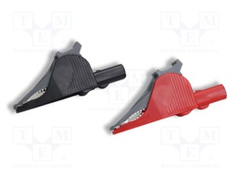 Crocodile clip; 36A; black,red; Grip capac: max.32mm; 2pcs.
