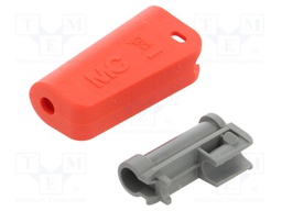 Plug case; red; Overall len: 36.3mm; Socket size: 4mm