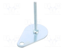 Foot of pin; Base dia: 80mm; M10; steel; Plunger length: 100mm
