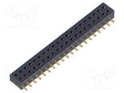Connector: pin strips; female; PIN: 40; 1.27mm; gold-plated; SMT