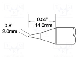 Tip; hoof; 2mm; 421°C; for soldering station