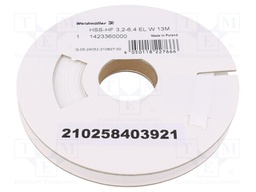 Heat shrink sleeve; glueless; 2: 1; 6.4mm; L: 13m; white