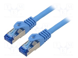 Patch cord; S/FTP; 6a; stranded; CCA; LSZH; blue; 2m; 26AWG; Cores: 8