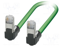 Patch cord; SF/UTP; Cat 5; RJ45 up angled plug,both sides; 0.3m