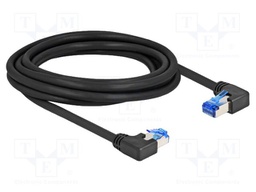 Patch cord; S/FTP; Cat: 6a; 3m; LSZH; black; 26AWG; Øcable: 6mm