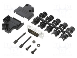 D-Sub; PIN: 15; male; unshielded; angled 45°; soldering; for cable