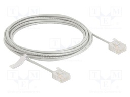 Patch cord; U/UTP; Cat: 6; RJ45 plug,both sides; 3m; PVC; grey
