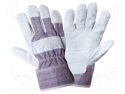 Protective gloves; Size: 10; polyester,natural leather; 12pcs.
