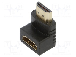 Adapter; HDMI 1.4; HDMI socket,HDMI plug 90°; black