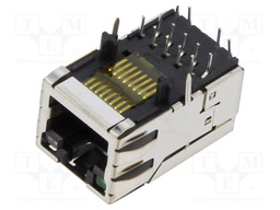 Socket; RJ45; PIN: 8; shielded,with LED; Layout: 8p8c; THT; angled