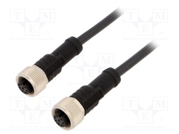 Cable: for sensors/automation; PIN: 8; M12-M12; 0.5m; plug; plug