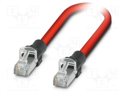 Patch cord; S/FTP; 5; stranded; Cu,tinned; PVC; red; 0.5m; 22AWG
