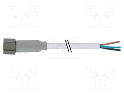 Connection lead; M8; PIN: 3; straight; 10m; plug; 60VAC; -25÷80°C